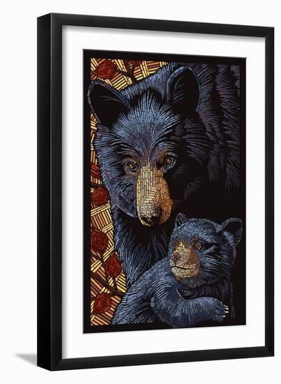 Bear - Paper Mosaic-Lantern Press-Framed Art Print