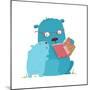 Bear Parent Reading Book to Kid. Animal Cartoon, Teddy Read and Education, Vector Illustration-Popmarleo-Mounted Art Print