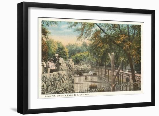 Bear Pit, Lincoln Park Zoo, Chicago, Illinois-null-Framed Art Print