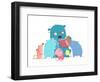 Bear Reading Book for Group of Animal Kids. Children Education and Reading. Child Learning, Teacher-Popmarleo-Framed Art Print