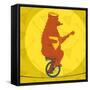 Bear Riding a Motorcycle on a Tightrope-JoeBakal-Framed Stretched Canvas