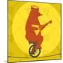 Bear Riding a Motorcycle on a Tightrope-JoeBakal-Mounted Art Print