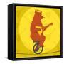 Bear Riding a Motorcycle on a Tightrope-JoeBakal-Framed Stretched Canvas