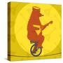Bear Riding a Motorcycle on a Tightrope-JoeBakal-Stretched Canvas