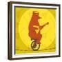 Bear Riding a Motorcycle on a Tightrope-JoeBakal-Framed Premium Giclee Print