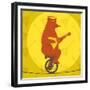 Bear Riding a Motorcycle on a Tightrope-JoeBakal-Framed Premium Giclee Print