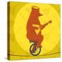 Bear Riding a Motorcycle on a Tightrope-JoeBakal-Stretched Canvas