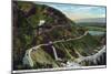 Bear River Canyon, Utah - View of the Oregon Short Line Railroad Train Going over a Bridge, c.1917-Lantern Press-Mounted Art Print