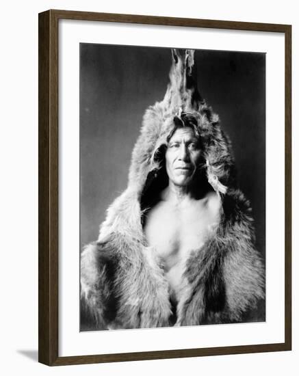 Bear's Belly, Arikara Indian-Edward S^ Curtis-Framed Photo