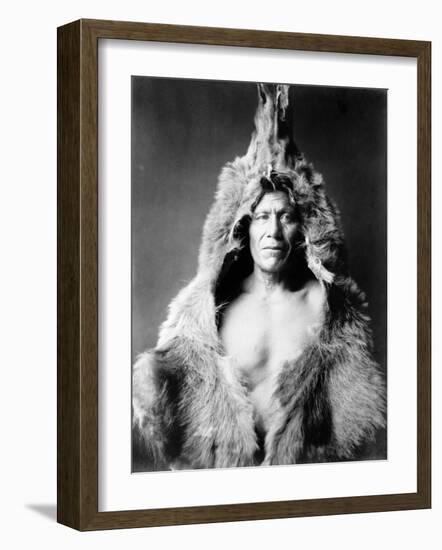 Bear's Belly, Arikara Indian-Edward S^ Curtis-Framed Photo