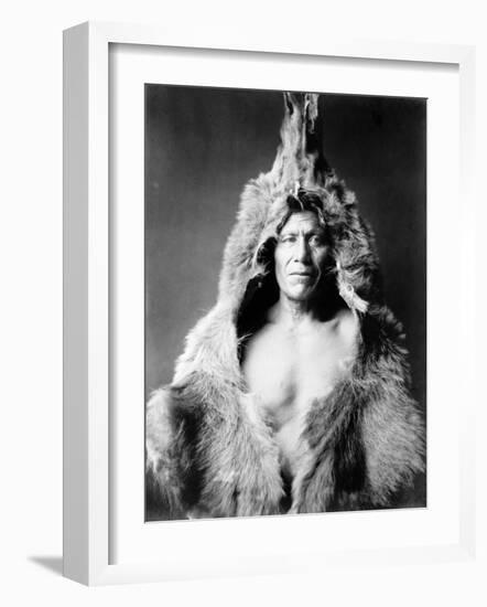 Bear's Belly, Arikara Indian-Edward S^ Curtis-Framed Photo