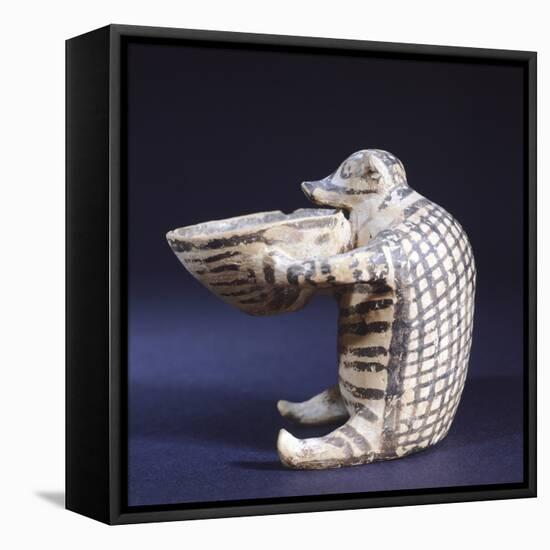 Bear-Shaped Vase, Painted Pottery from Island of Syros, Greece-null-Framed Stretched Canvas