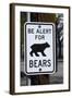 Bear Warning Sign, Silver Lake Resort, Eastern Sierra, California-David Wall-Framed Photographic Print