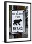 Bear Warning Sign, Silver Lake Resort, Eastern Sierra, California-David Wall-Framed Photographic Print