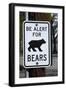 Bear Warning Sign, Silver Lake Resort, Eastern Sierra, California-David Wall-Framed Photographic Print