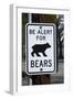 Bear Warning Sign, Silver Lake Resort, Eastern Sierra, California-David Wall-Framed Photographic Print