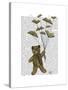Bear with Book Butterflies-Fab Funky-Stretched Canvas