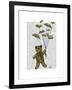 Bear with Book Butterflies-Fab Funky-Framed Art Print