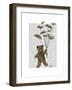 Bear with Book Butterflies-Fab Funky-Framed Art Print