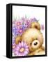 Bear with Flowers 2-MAKIKO-Framed Stretched Canvas