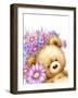 Bear with Flowers 2-MAKIKO-Framed Giclee Print