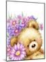 Bear with Flowers 2-MAKIKO-Mounted Giclee Print