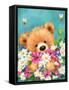 Bear with Flowers 4-MAKIKO-Framed Stretched Canvas
