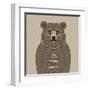 Bear with Tie-null-Framed Art Print