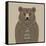 Bear with Tie-null-Framed Stretched Canvas