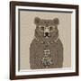 Bear with Tie-null-Framed Art Print