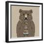 Bear with Tie-null-Framed Art Print