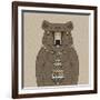 Bear with Tie-null-Framed Art Print