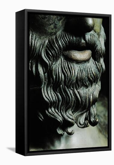 Beard and Lips with Rest of Red Paint: Detail of the Statue of Young Man-Phidias-Framed Stretched Canvas