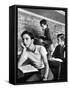 Beard Started on Teenage High School Student as Others Work on Lessons at blackboard and desk-Alfred Eisenstaedt-Framed Stretched Canvas