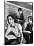 Beard Started on Teenage High School Student as Others Work on Lessons at blackboard and desk-Alfred Eisenstaedt-Mounted Photographic Print