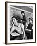 Beard Started on Teenage High School Student as Others Work on Lessons at blackboard and desk-Alfred Eisenstaedt-Framed Photographic Print
