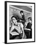 Beard Started on Teenage High School Student as Others Work on Lessons at blackboard and desk-Alfred Eisenstaedt-Framed Photographic Print