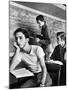 Beard Started on Teenage High School Student as Others Work on Lessons at blackboard and desk-Alfred Eisenstaedt-Mounted Photographic Print