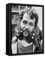 Bearded and Mustached Hippie at Anti War Demonstration in Golden Gate Park-Ralph Crane-Framed Stretched Canvas