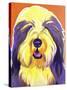 Bearded Collie - Banana-Dawgart-Stretched Canvas