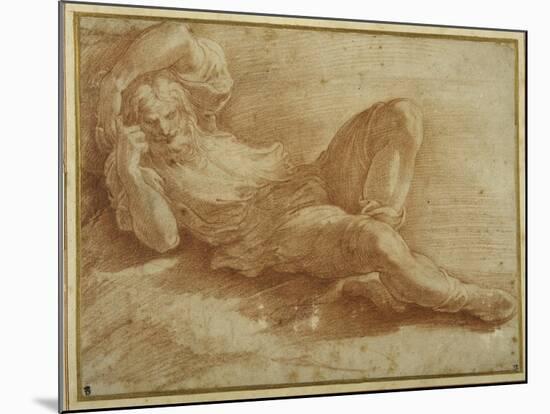 Bearded Figure, Sleeping-Parmigianino-Mounted Giclee Print