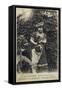 Bearded Lady and Dog-null-Framed Stretched Canvas