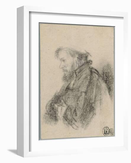 Bearded Man, Half Length, in Profile to the Left-Rembrandt van Rijn-Framed Giclee Print