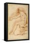 Bearded Nude Seated on a Couch All'Antica-Andrea Sacchi-Framed Stretched Canvas