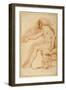 Bearded Nude Seated on a Couch All'Antica-Andrea Sacchi-Framed Giclee Print