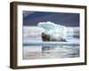 Bearded Seal Resting on Sea Ice Along Lomfjorden at Sunset, Spitsbergen Island, Svalbard, Norway-Paul Souders-Framed Photographic Print