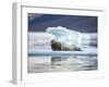 Bearded Seal Resting on Sea Ice Along Lomfjorden at Sunset, Spitsbergen Island, Svalbard, Norway-Paul Souders-Framed Photographic Print