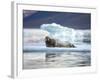 Bearded Seal Resting on Sea Ice Along Lomfjorden at Sunset, Spitsbergen Island, Svalbard, Norway-Paul Souders-Framed Photographic Print