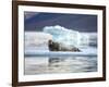 Bearded Seal Resting on Sea Ice Along Lomfjorden at Sunset, Spitsbergen Island, Svalbard, Norway-Paul Souders-Framed Photographic Print