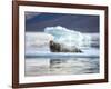 Bearded Seal Resting on Sea Ice Along Lomfjorden at Sunset, Spitsbergen Island, Svalbard, Norway-Paul Souders-Framed Photographic Print